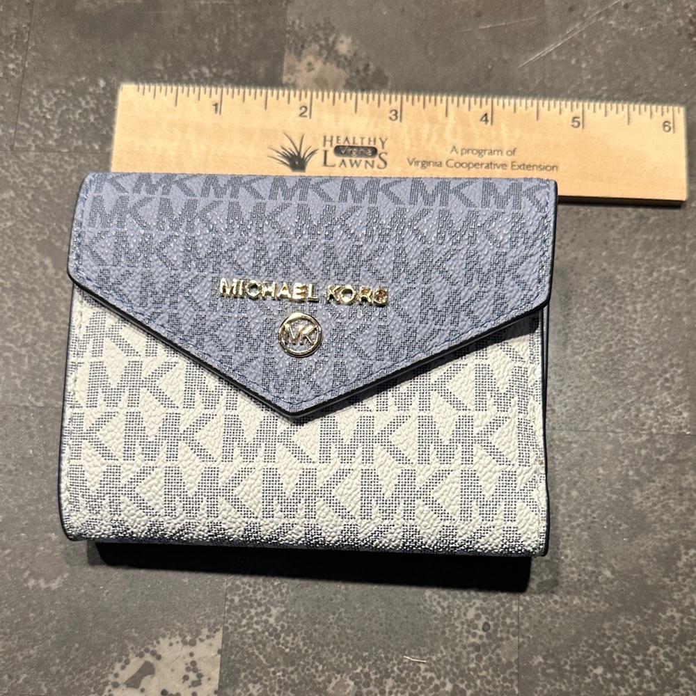 Michael Kors Denim and Ivory Signature Wallet